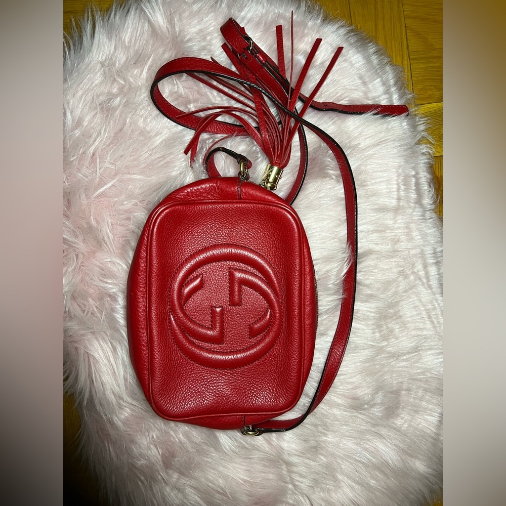 GUCCI Small Soho Disco Camera Bag-Red